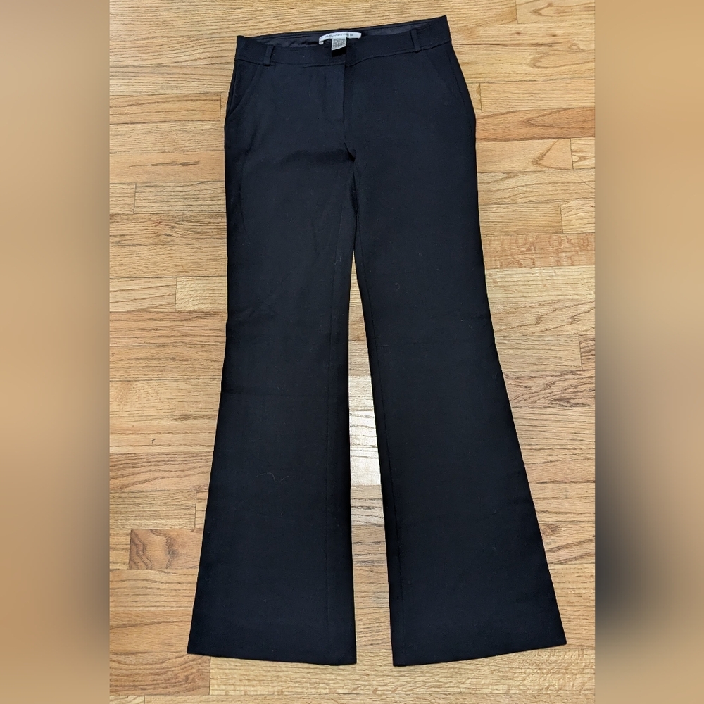 Diane Von Furstenberg Black Boot Cut Player Slacks Size 4